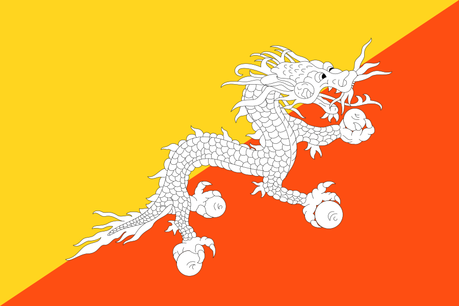 I Bhutan skjuter ”Åskdrakens folk” (draken syns på landets flagga) med pilbåge, dansar iklädda färgglada masker och dräkter. De vördar Buddha – och kanske ännu mer Druk Gyalpo, sin egen ”drakkung”. ©Wikimediacommons