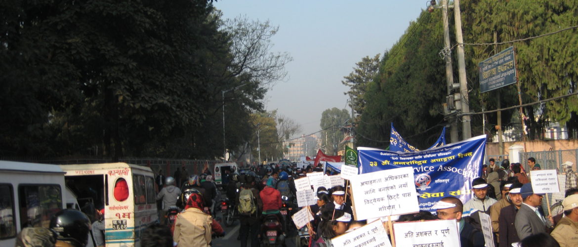 3 december 2014, demonstration i Katmandu för att uppmärksamma International Day of Persons with Disabilities. Foto: Henrik Schedin