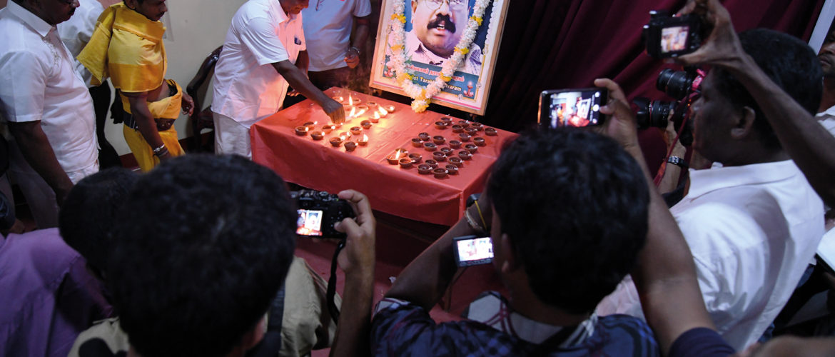 Årsdagen för mordet på Dharmeratnam ”Taraki” Sivaram uppmärksammas i staden Batticaloa i Sri Lanka 2018