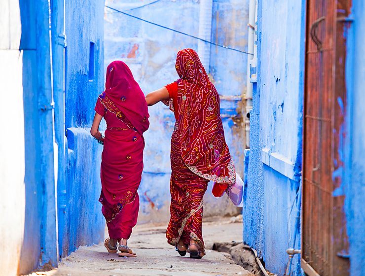 Kvinnor i Jodhpur, Indien