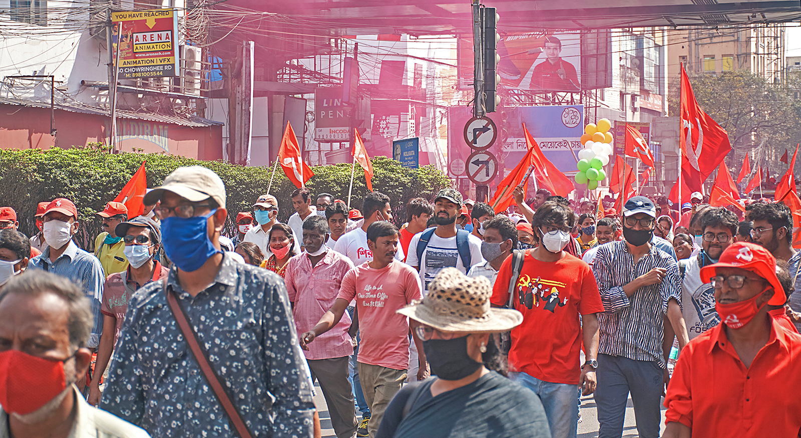 Indiska kommunister och allierade på väg till kampanjmöte