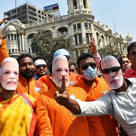 Modisupportrar i Kolkata