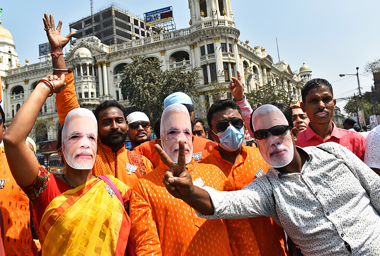 Modisupportrar i Kolkata