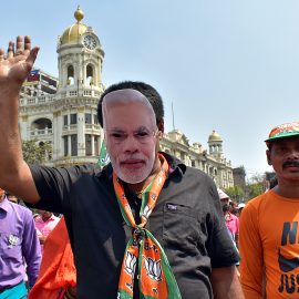 Supportrar till premiärminister Modi