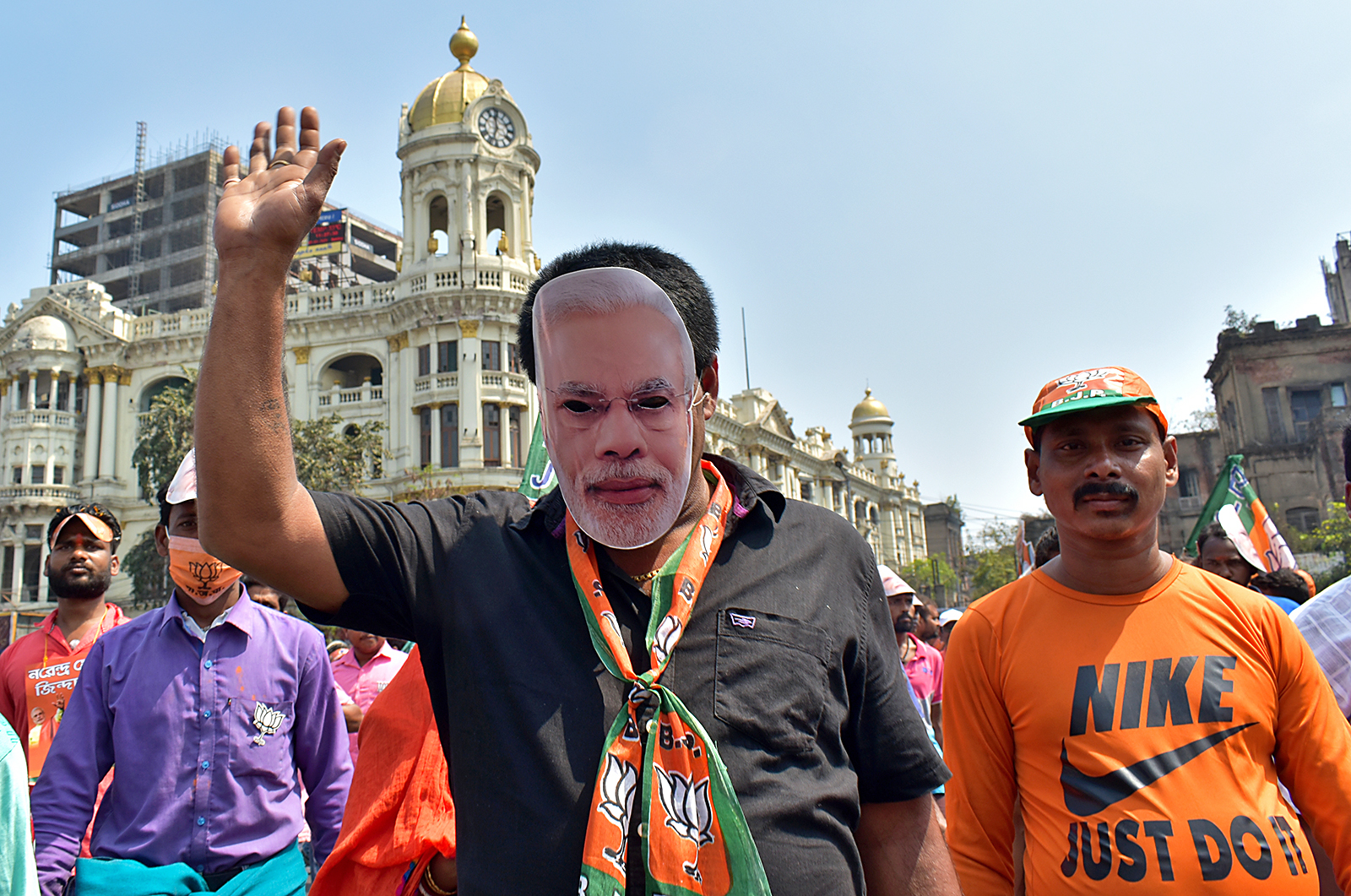 Supportrar till premiärminister Modi