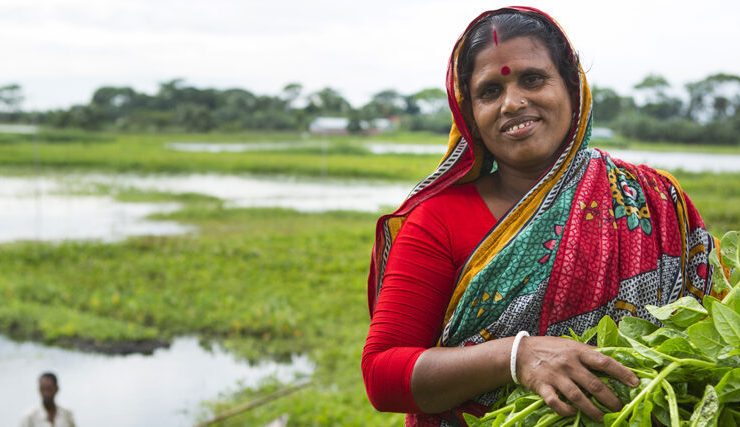 Monika i Bangladesh kan försörja sig på ”flytande jordbruk”
