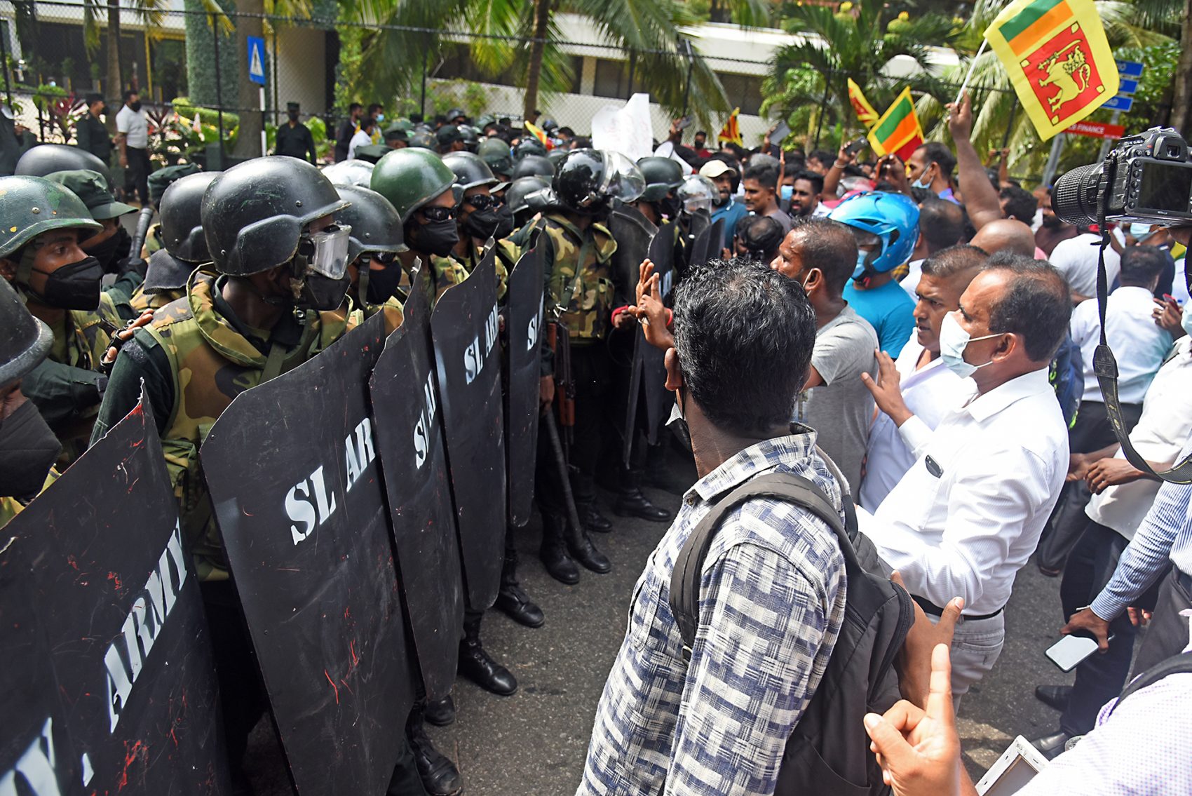 Regeringsprotester i Colombo den 9 maj 2022