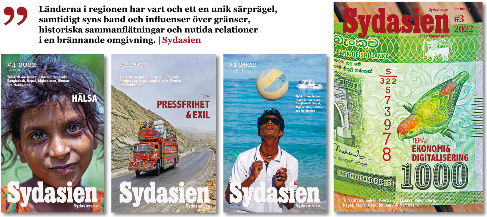 De fyra numren av Sydasien 2022.