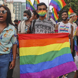 Deltagare i Freedom Pride Parade i Colombo i juni 2023.