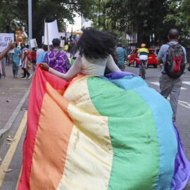 Deltagare i Freedom Pride Parade i Colombo i juni 2023.