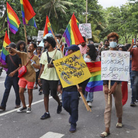 Deltagare i Freedom Pride Parade i Colombo i juni 2023.