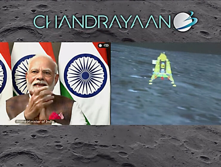 Indien på månen den 23 augusti 2023