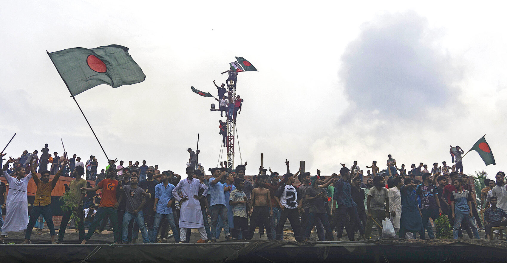 Protester i Bangladesh i augusti 2024