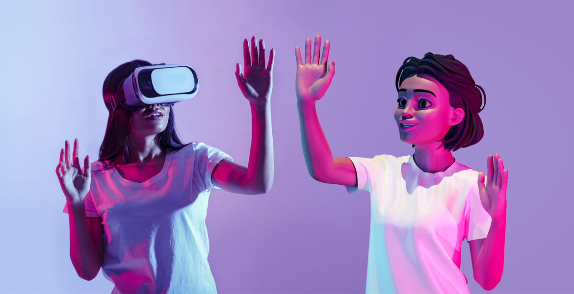 Genom Metaverse kan användaren föra sig runt i en digitalt uppbyggd miljö.