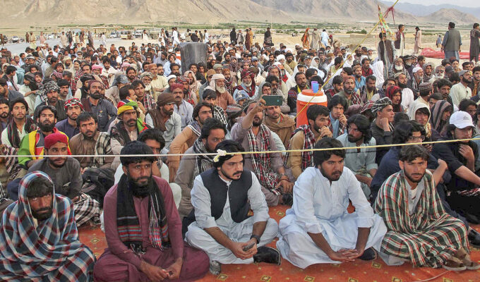 Politiskt protestmöte i Quetta i den pakistanska provinsen Baluchistan