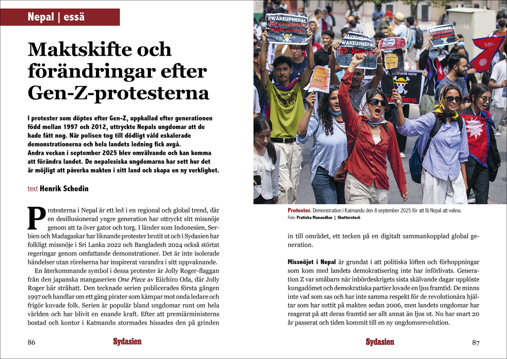 Demonstration i Katmandu den 8 september 2025 för att få Nepal att vakna.