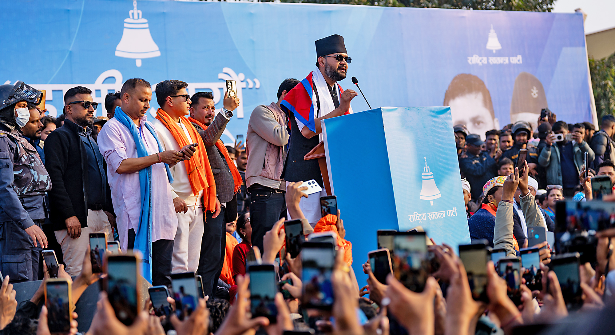 Balendra Shah i Janakpur Dham, i provinsen Madhesh i Nepal, sedan han avgått som borgmästare i Katmandu för att ta nya steg i politiken.