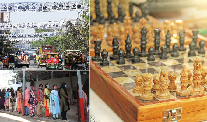 Valaffischer, kö till vallokal och en ny uppsättning politiska spelpjäser i parlamentet i Dhaka.