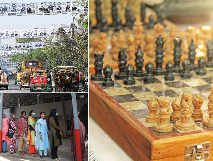 Valaffischer, kö till vallokal och en ny uppsättning politiska spelpjäser i parlamentet i Dhaka.