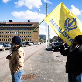 Röster höjdes för ett fristående Khalistan – sikher protesterade mot Modis besök.