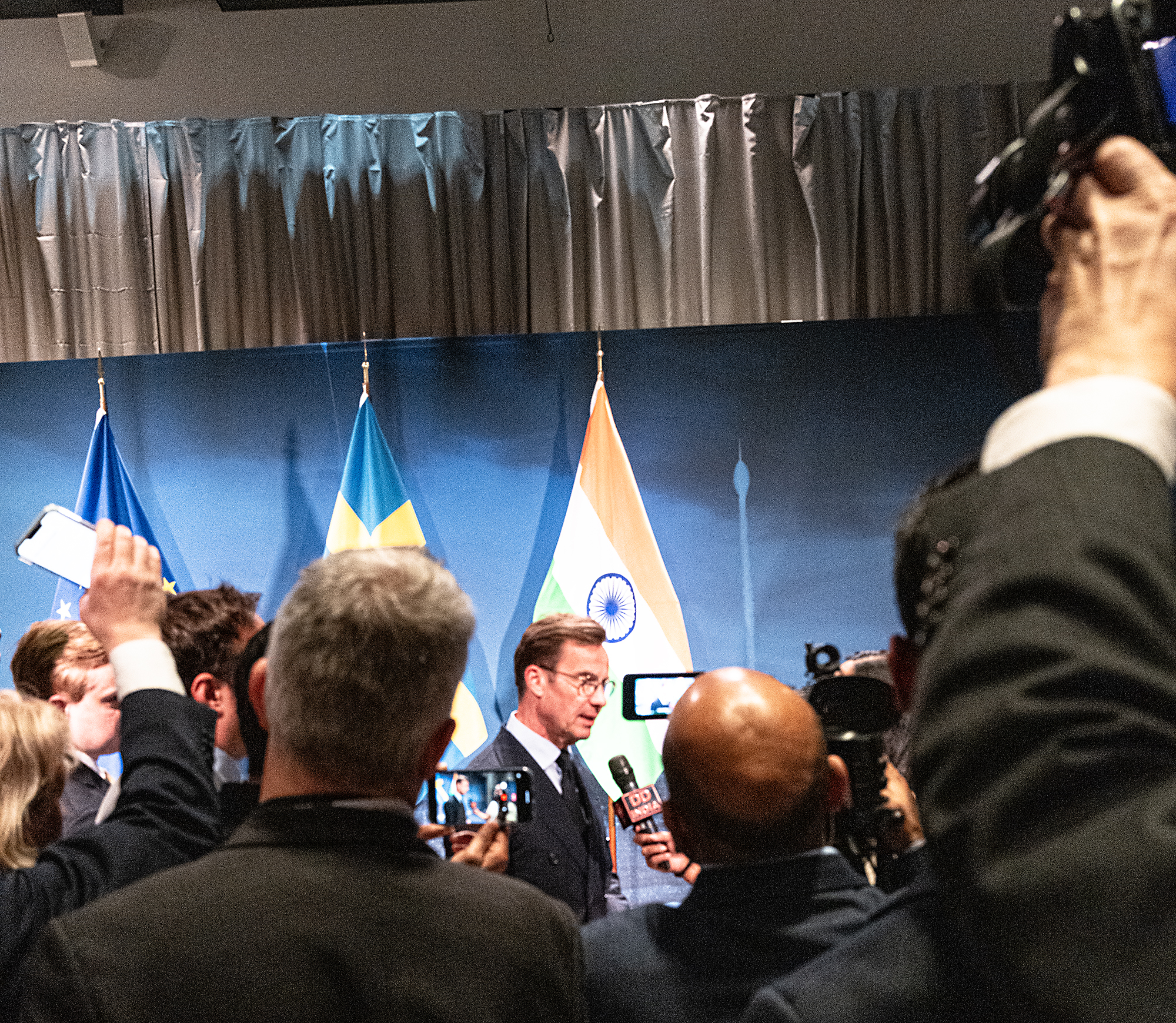 Ulf Kristersson svarade på frågor kring närmandet till Indien och relationerna som ska stärkas.