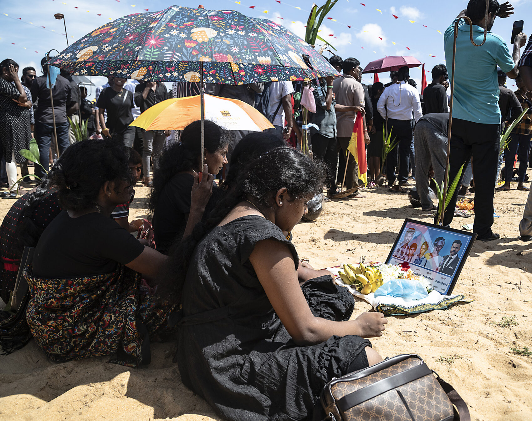 Relatives of people who were killed and disappeared in Mullivaikal in northeastern Sri Lanka during the final stages of the civil war in May 2009 mark the day of remembrance. The photo is from May 18, 2024, when exactly 15 years had passed since the end of the war without any justice for the victims.