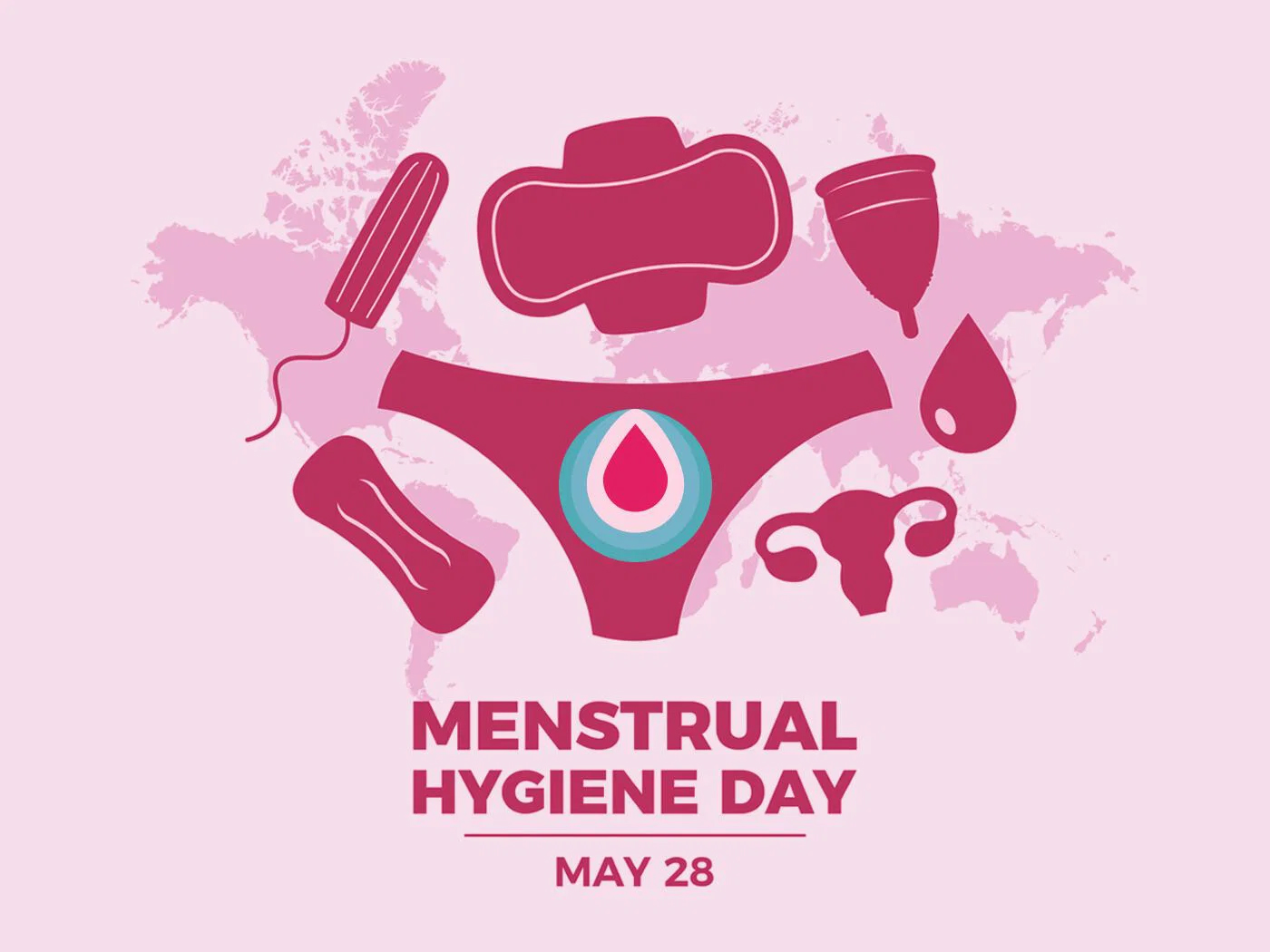 Kampanjmaterial för Menstrual Hygiene Day.