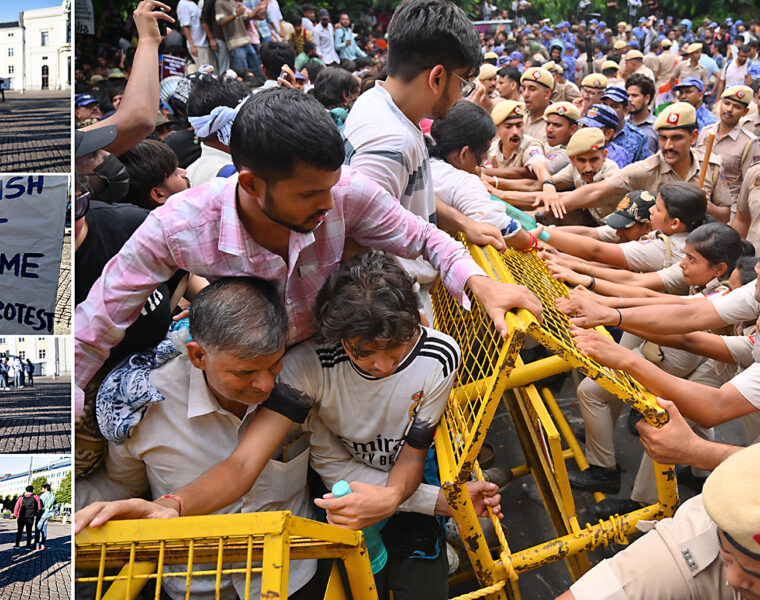 En gata vid MantarJantar i Delhi har använts för protester. I Göteborg samlades en grupp människor med rötter i Indien i en manifestation på Gustav Adolfs torg.